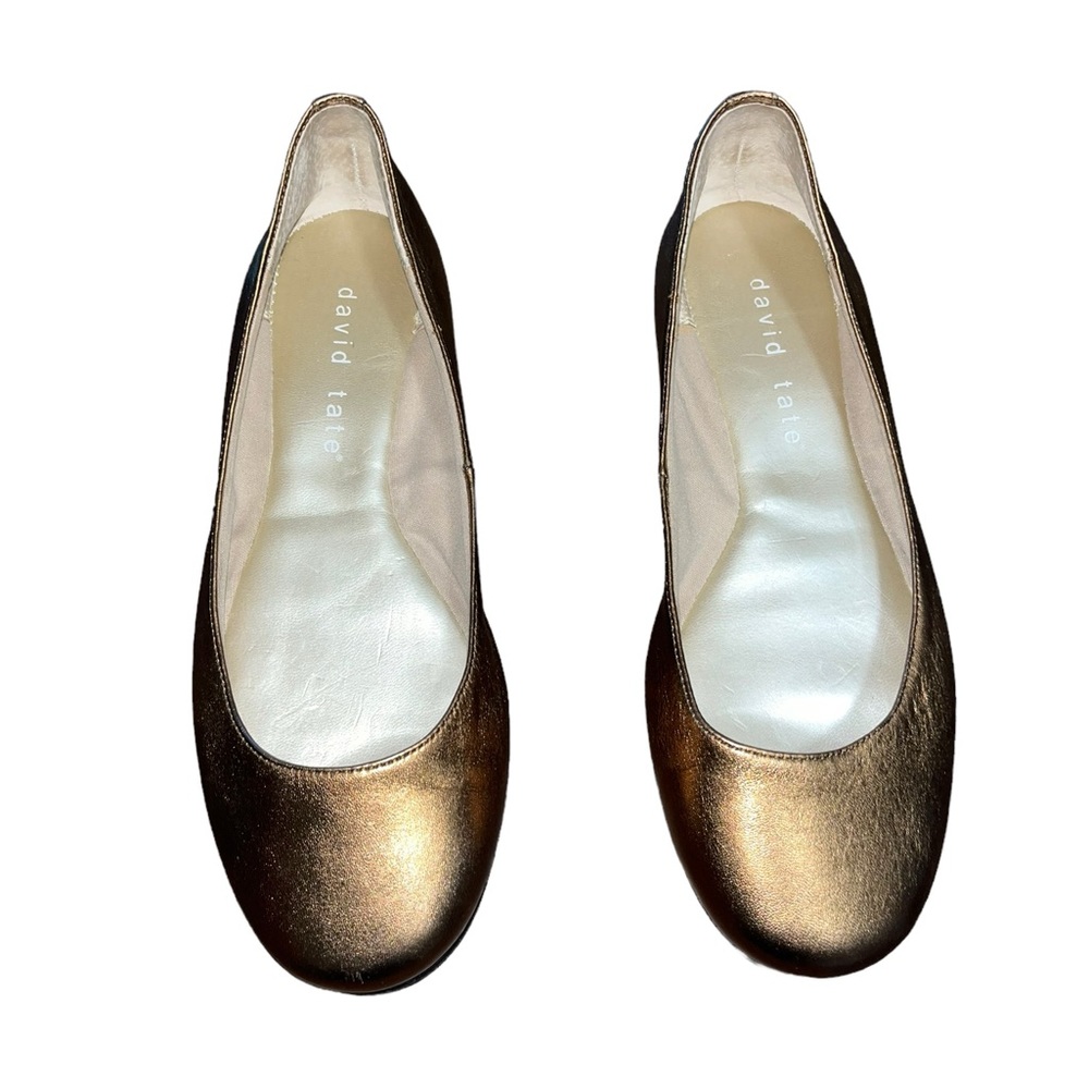 David Tate Copper Leather Ballet Flats Size 7 W